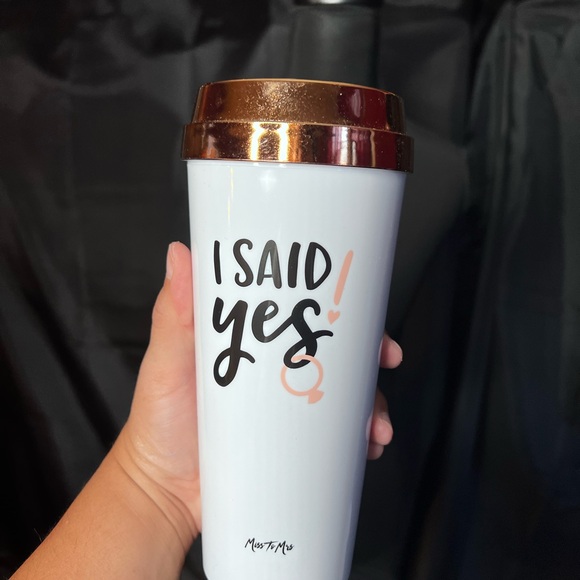 White and Copper Travel Mug - I Said Yes - Picture 1 of 4